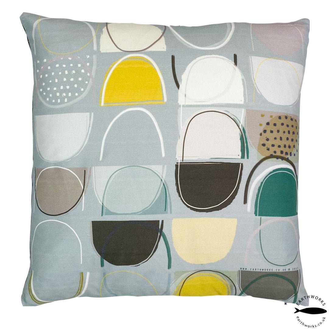 cushion - LOBSTER POTS BLUE decorative colourful cushion sofa throw pillow 45cm 60cm cotton home decor EARTHWORKS