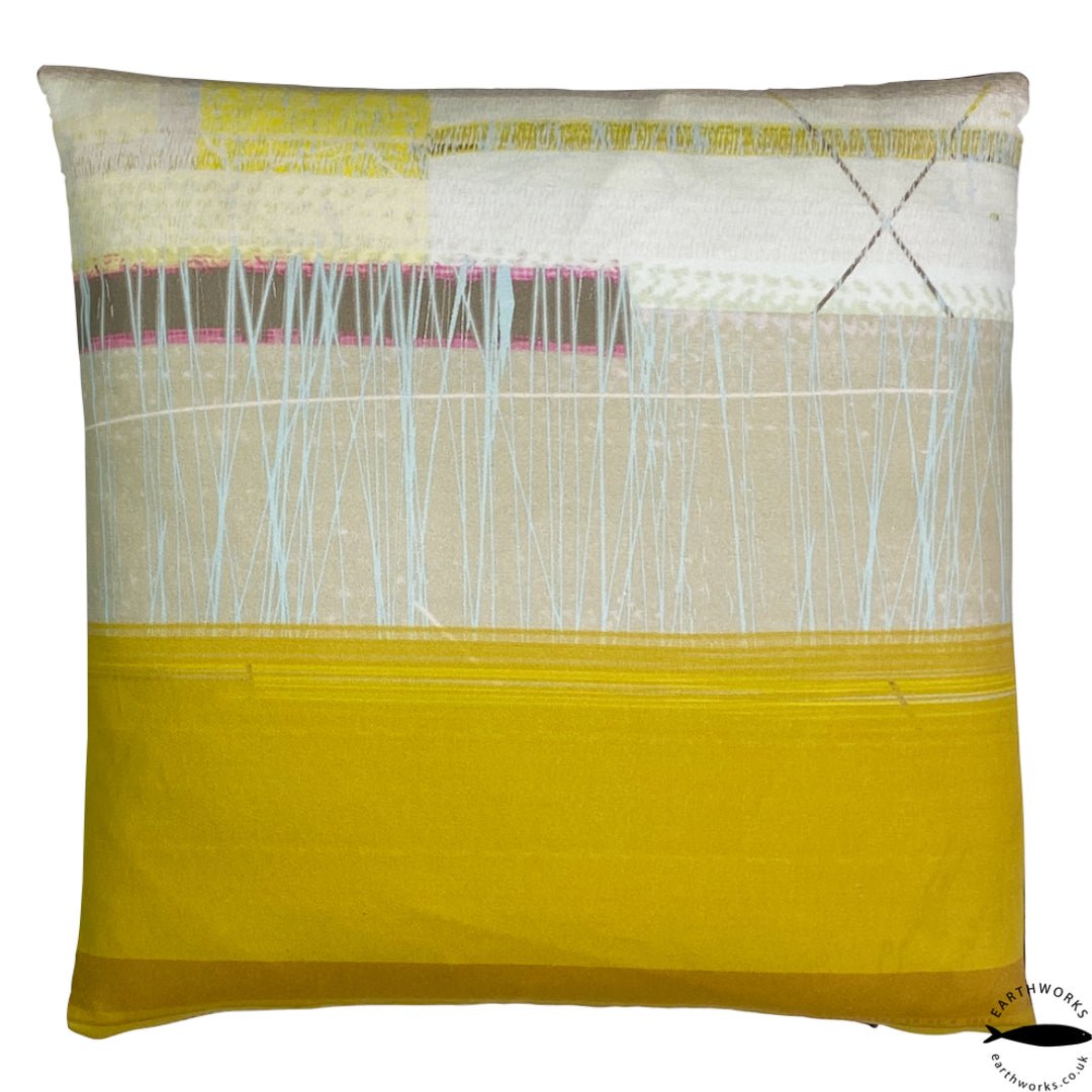 cushion - OCHRE BEACH decorative abstract coastal design home decor interior inspiration 45cm 60cm cotton EARTHWORKS