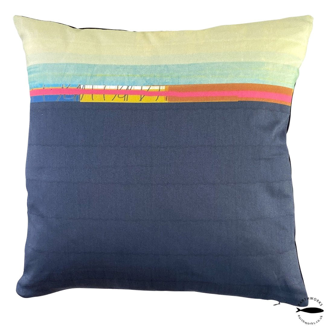 cushion - PAINTBOX DARK BLUE decorative coastal design cushion sofa throw pillow 45cm 60cm home decor EARTHWORKS