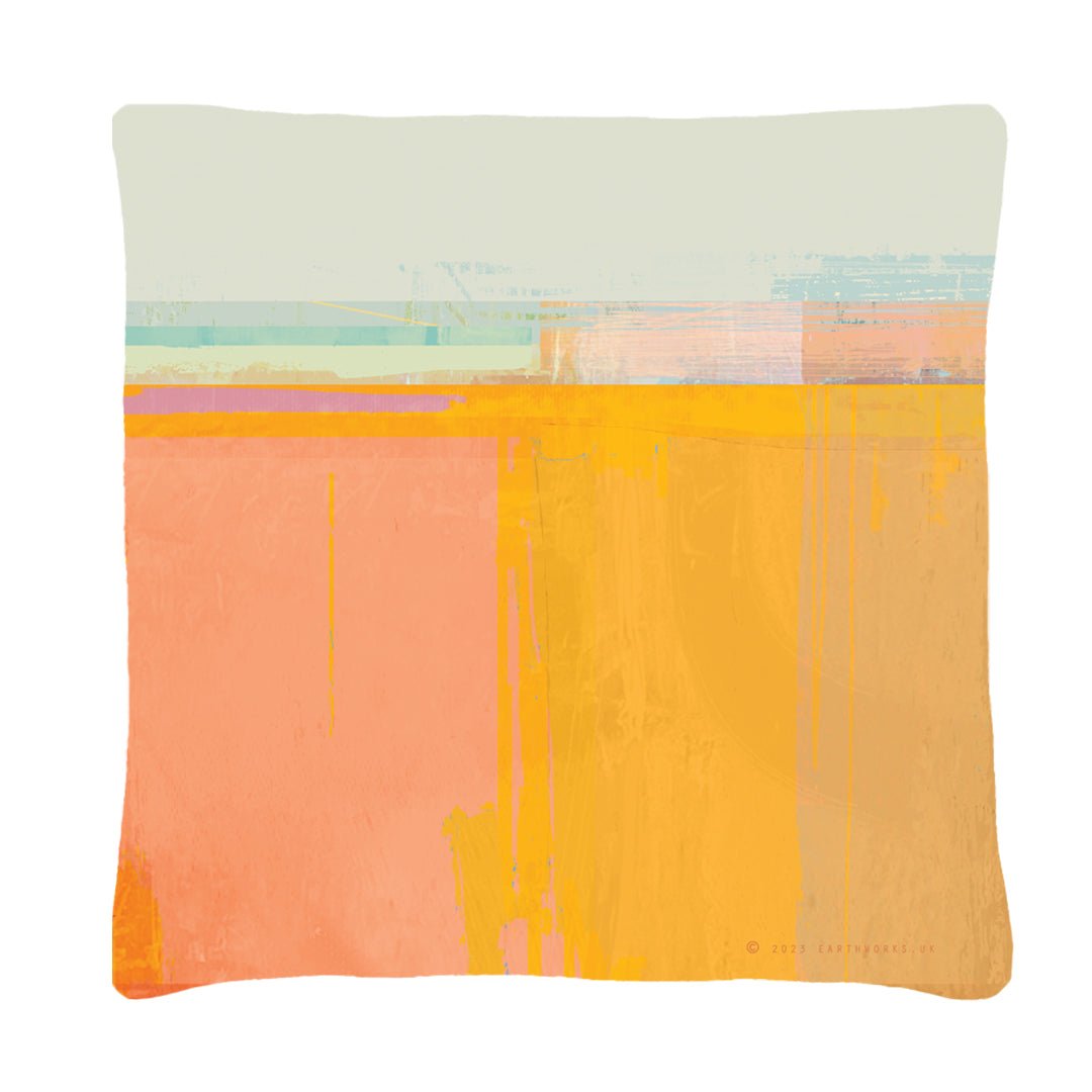 cushion - HEADLAND CORAL decorative cushion orange and pink 45cm cotton EARTHWORKS