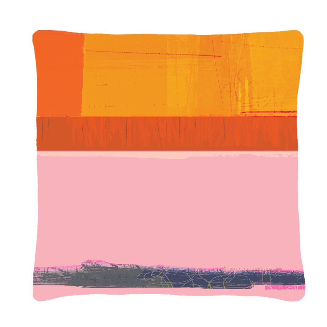 cushion - HEADLAND PINK sofa chair throw pillow decorative 45cm cotton EARTHWORKS