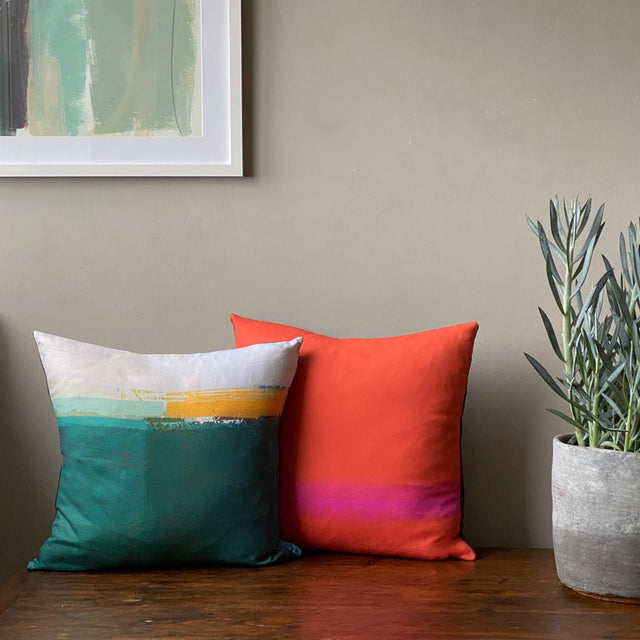 cushion - HEADLAND TEAL colourful teal green cushion chair sofa throw pillow cushion EARTHWORKS