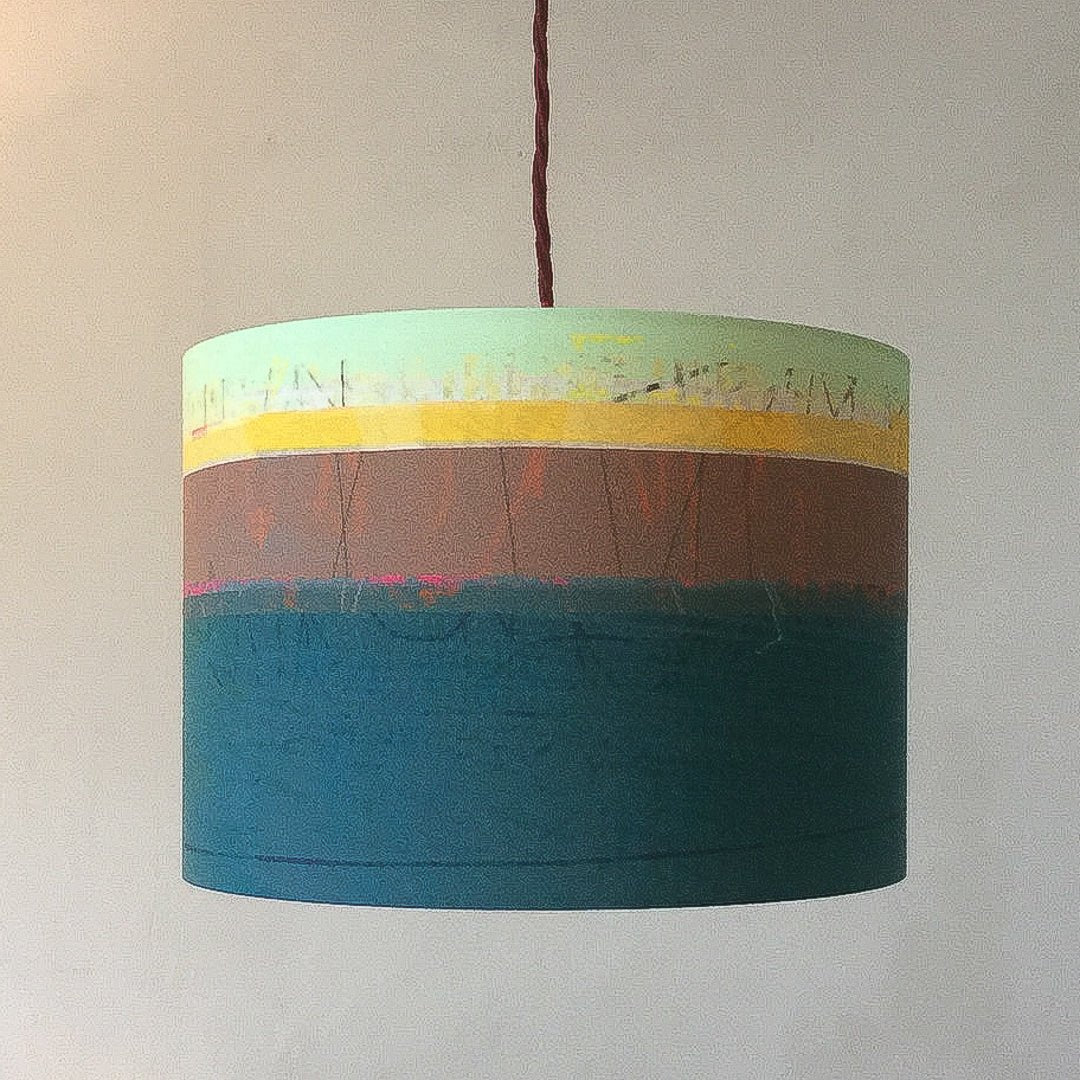 Lampshade Paintbox Teal Earthworks