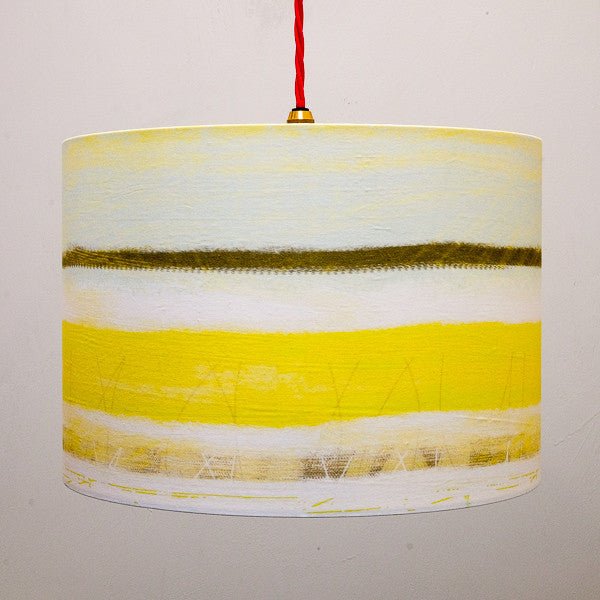 lampshade - WAVES soft grey, yellow blue
