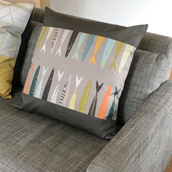 cushion - FISH TAILS GREY decorative pillow EARTHWORKS 