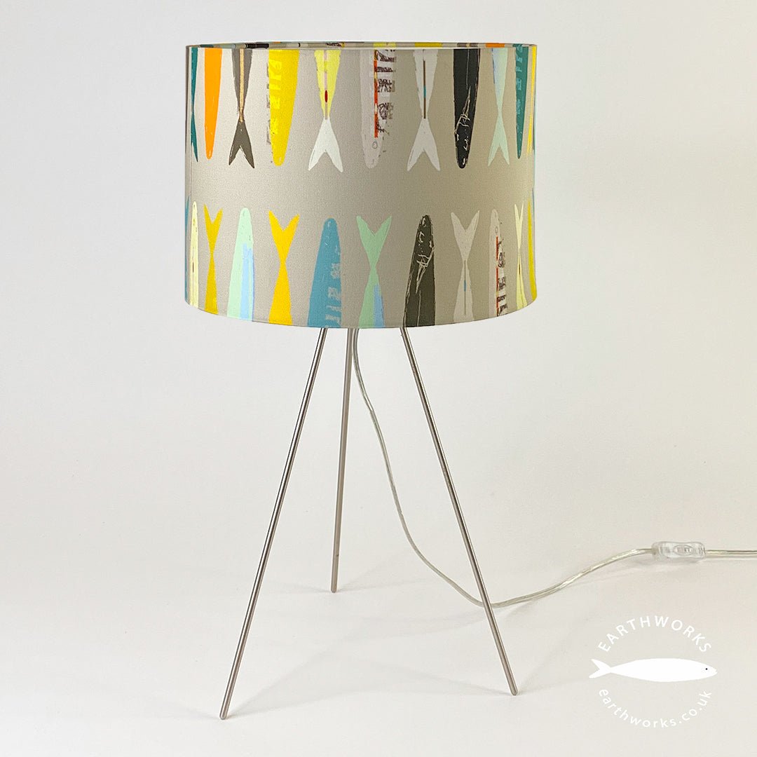 lampshade - FISH TAILS GREY lamp on white background