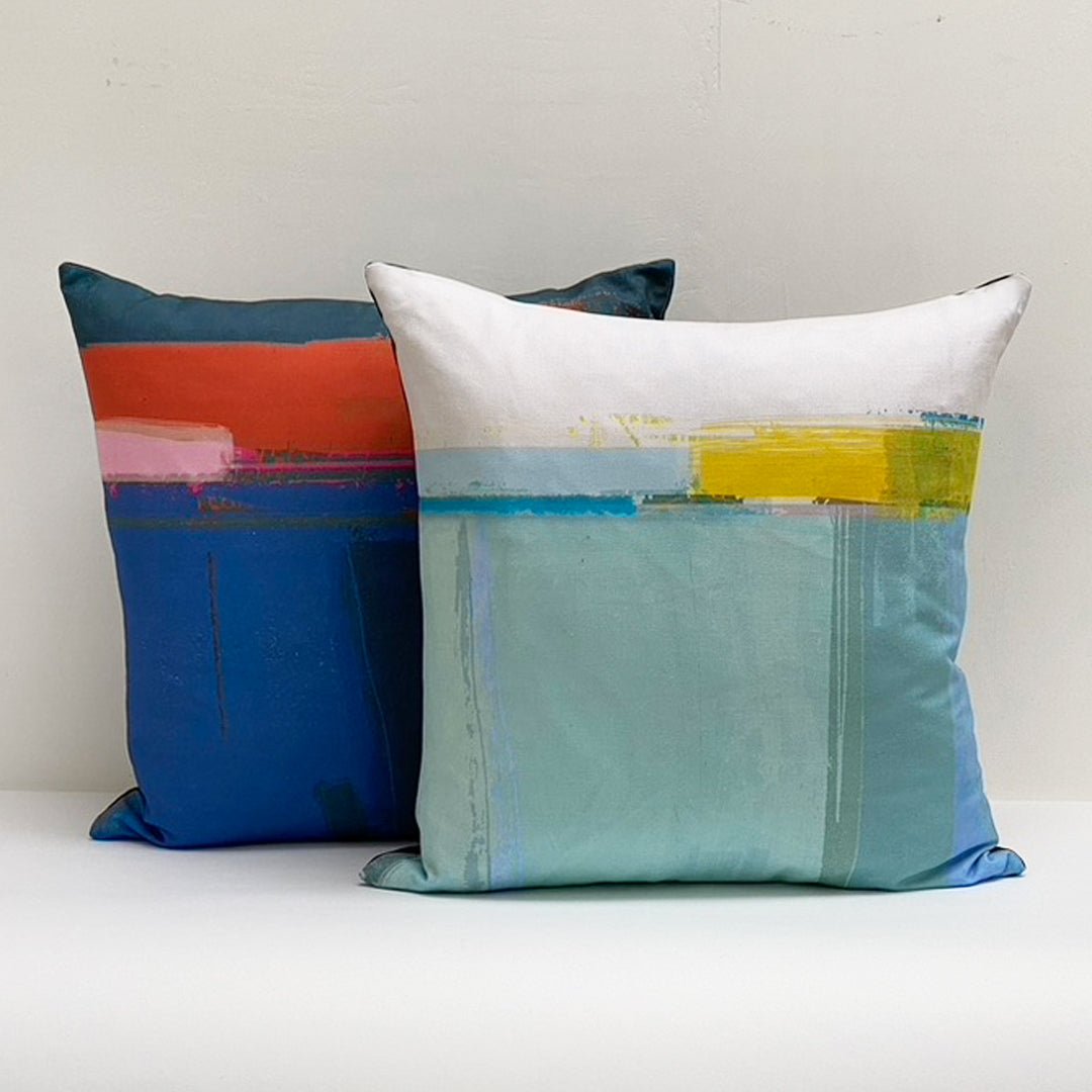 cushion - HEADLAND COBALT BLUE bold abstract colourful cushion design EARTHWORKS