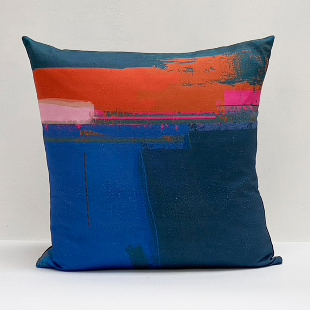 cushion - HEADLAND COBALT BLUE colourful cushion home interior style EARTHWORKS