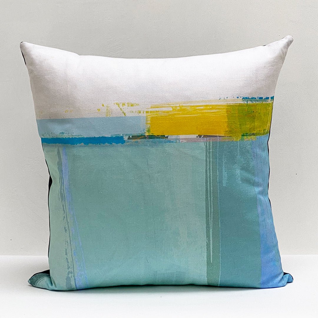 cushion - HEADLAND SOFT BLUE decorative colourful pillow cushion blue tones home decor 45cm 60cm EARTHWORKS
