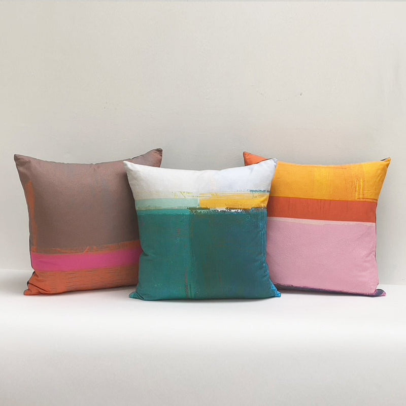 cushion - HEADLAND PINK colourful pink throw sofa pillow cushion cotton 45cm EARTHWORKS