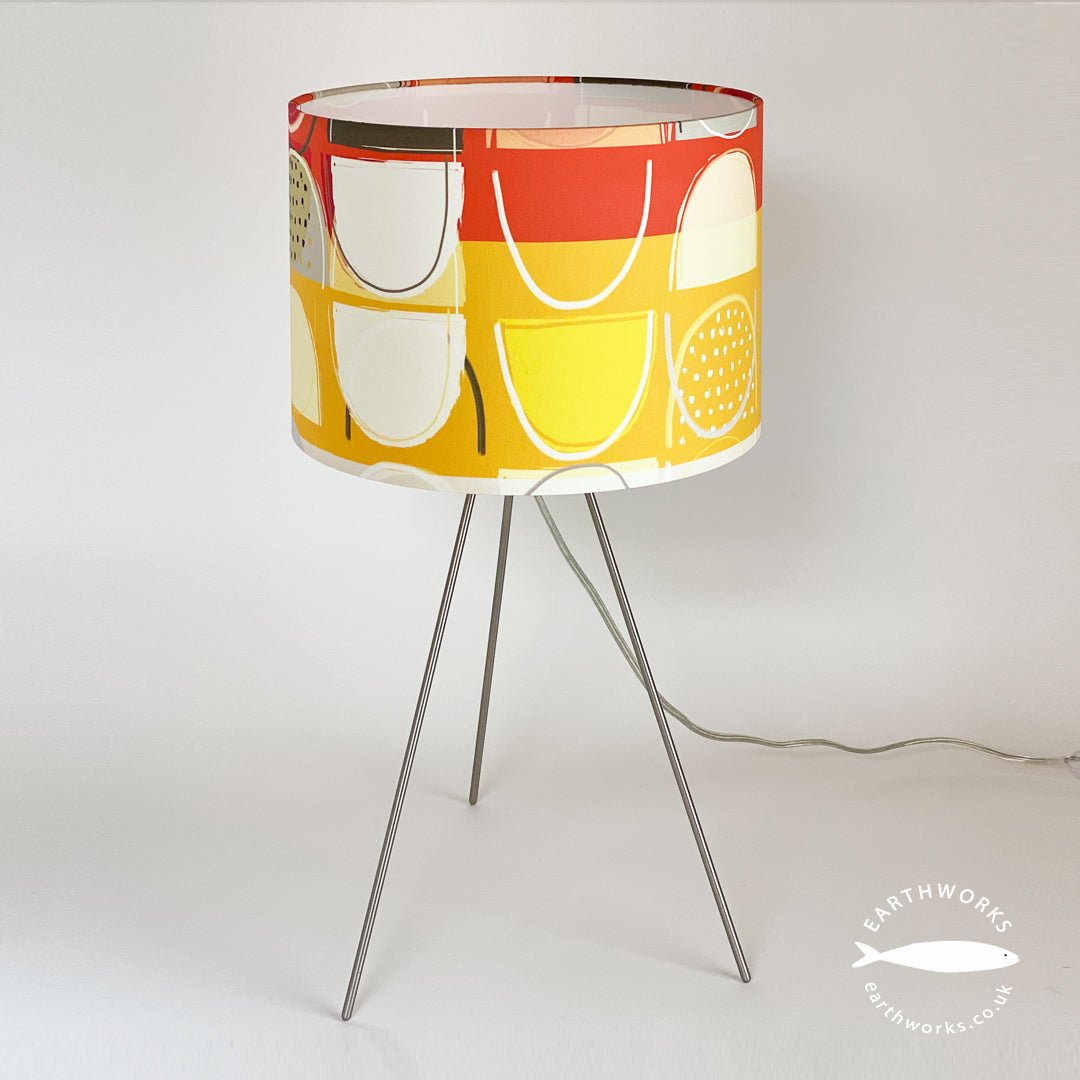 lampshade - LOBSTER POTS ORANGE RED lamp on grey background