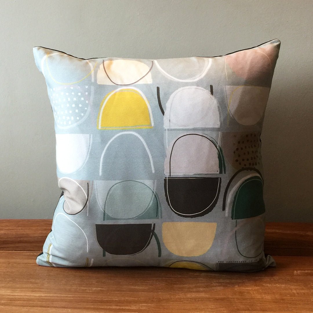 cushion - LOBSTER POTS BLUE decorative cushion sofa throw pillow 45cm 60cm cotton home decor EARTHWORKS