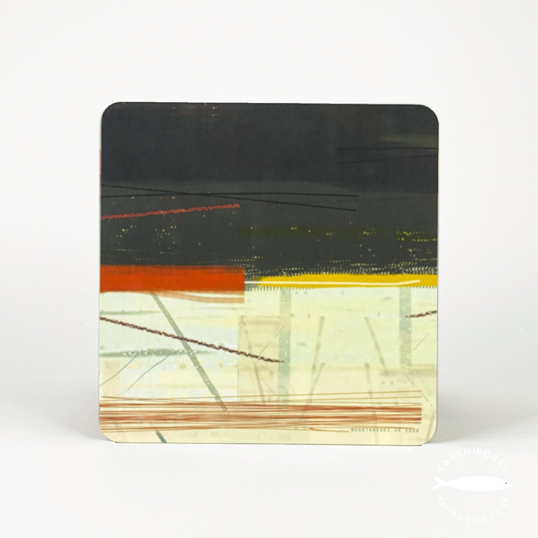 placemat set of 6 - COASTAL SQUARE granite colours earth colours dark colours designer art placemat