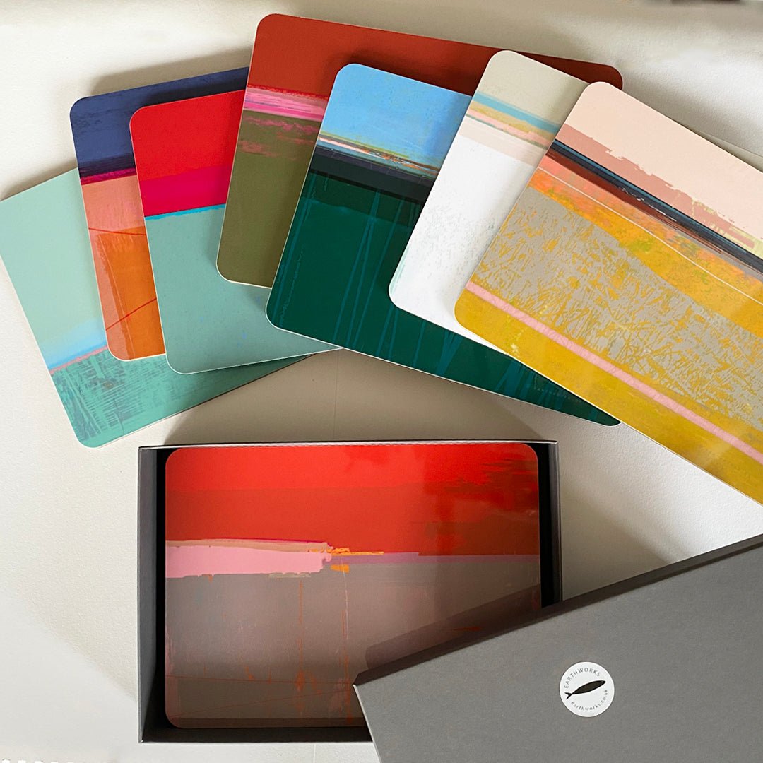 placemat BOXED set of 8 - PATHS Colourful placemats for everyday dining