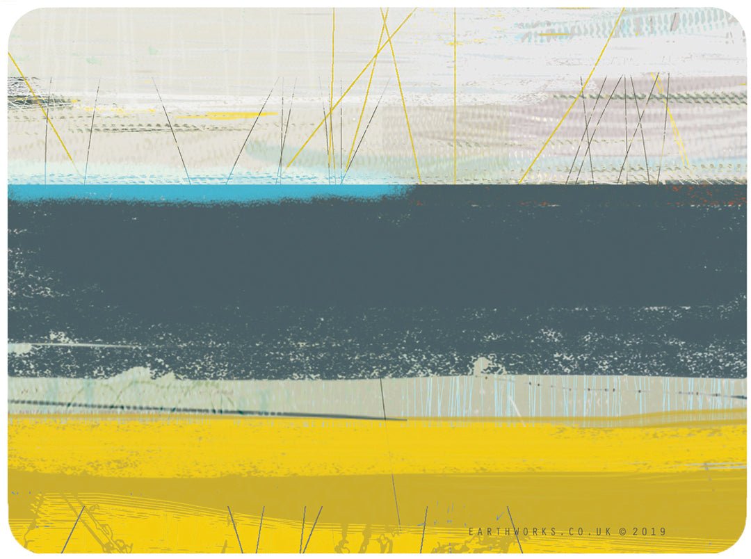 placemat - SLATE melamine placemat coastal design blue and yellow palette