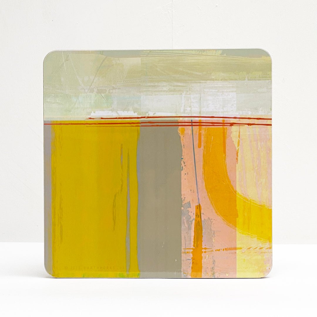 placemat set of 6 - HEADLAND SQUARE abstract arty design coastal colour everyday dining table mat cork-backed