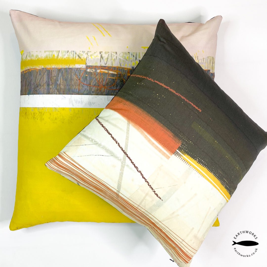 cushion - PAINTBOX OCHRE colourful decorative home decor cushion sofa throw pillow 45cm 60cm EARTHWORKS