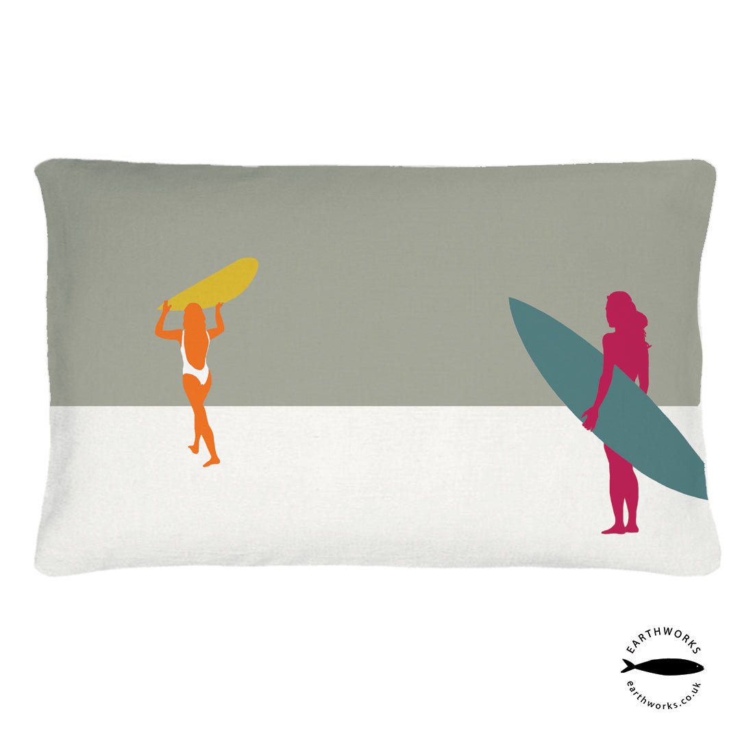cushion - SURF GREY surfing surf surfer home decor coastal