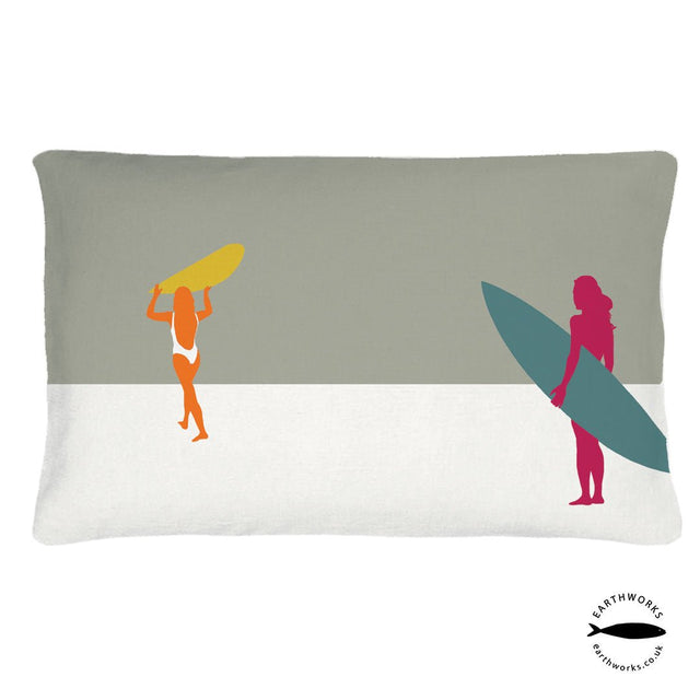cushion - SURF GREY surfing surf surfer home decor coastal