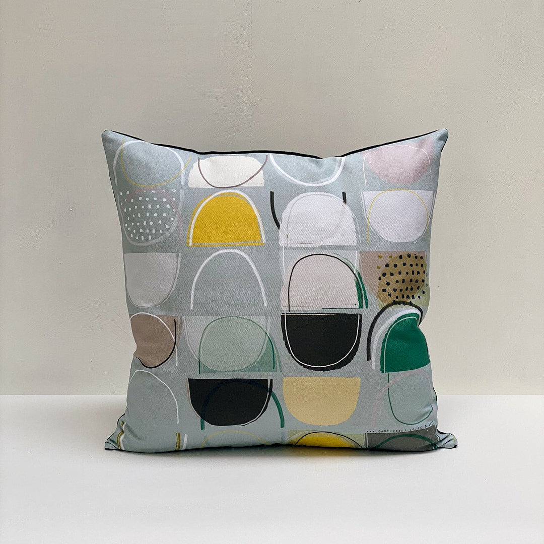 cushion - LOBSTER POTS BLUE mid century colourful cushion sofa throw pillow 45cm 60cm cotton home decor EARTHWORKS