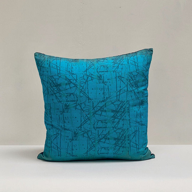 cushion - POOL AZUL on grey background