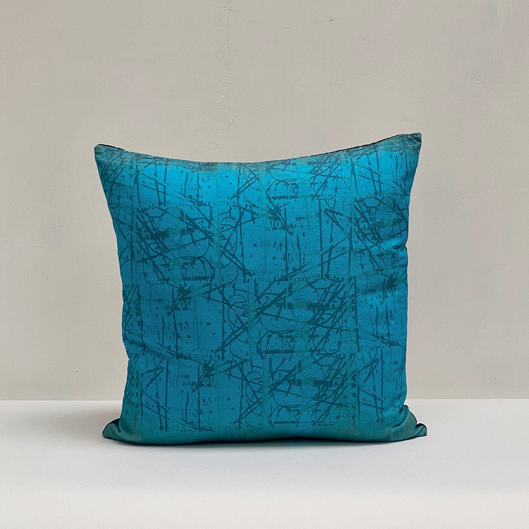 cushion - POOL AZUL on grey background