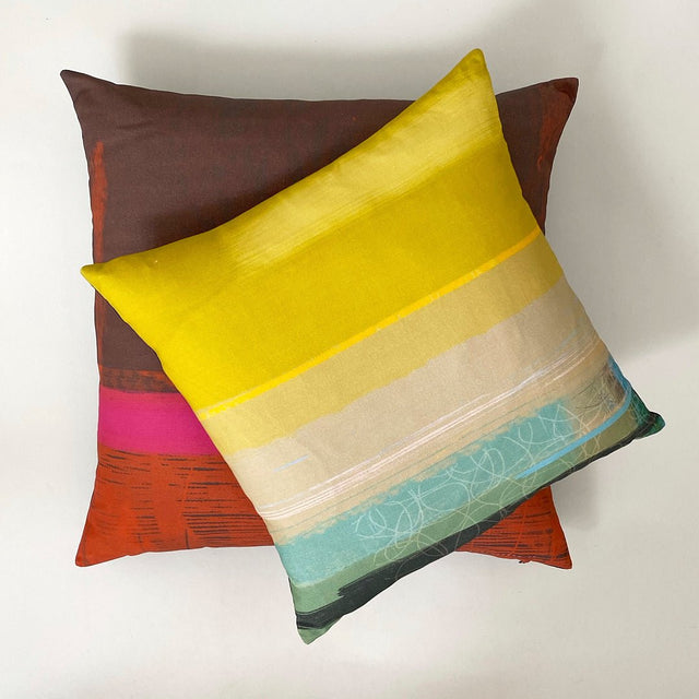 cushion - POOL OCHRE 2 sizes 45cm squarer 60cm square interior accessory