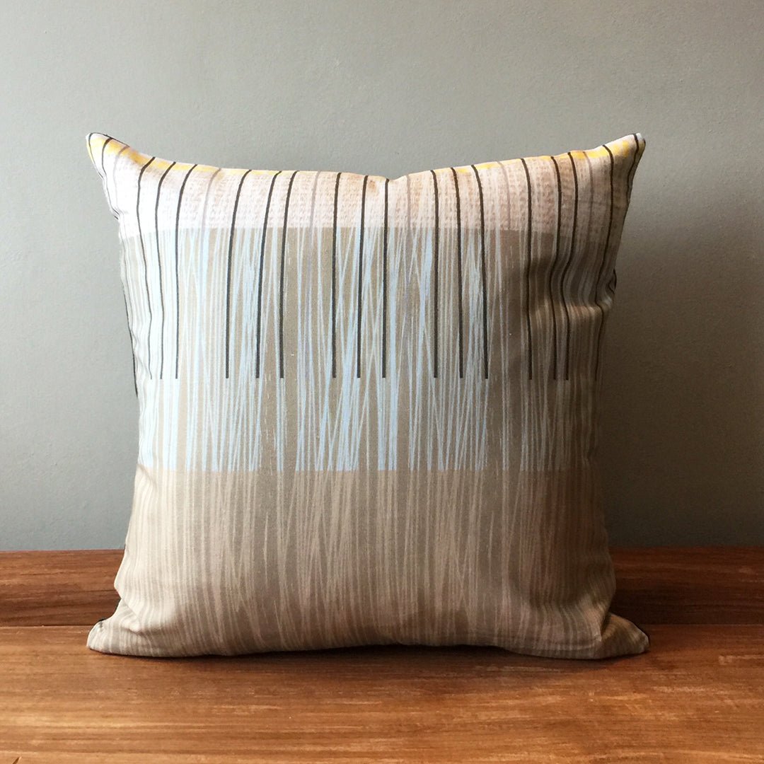 cushion - GREY LINES colourful cushion cotton 45cm EARTHWORKS