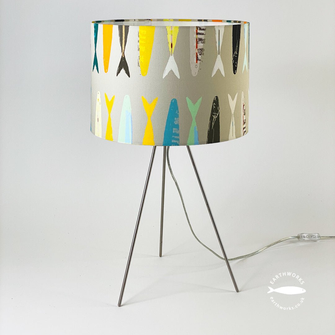 lampshade - FISH TAILS GREY on white background
