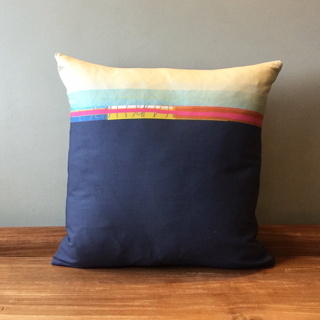 cushion - PAINTBOX DARK BLUE decorative colourful cobalt blue coastal design cushion sofa throw pillow 45cm 60cm home decor EARTHWORKS